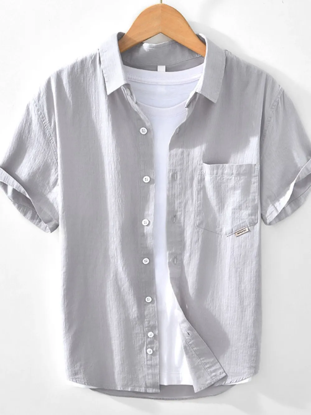 Men's Button Up Short Sleeve Shirt, image 2