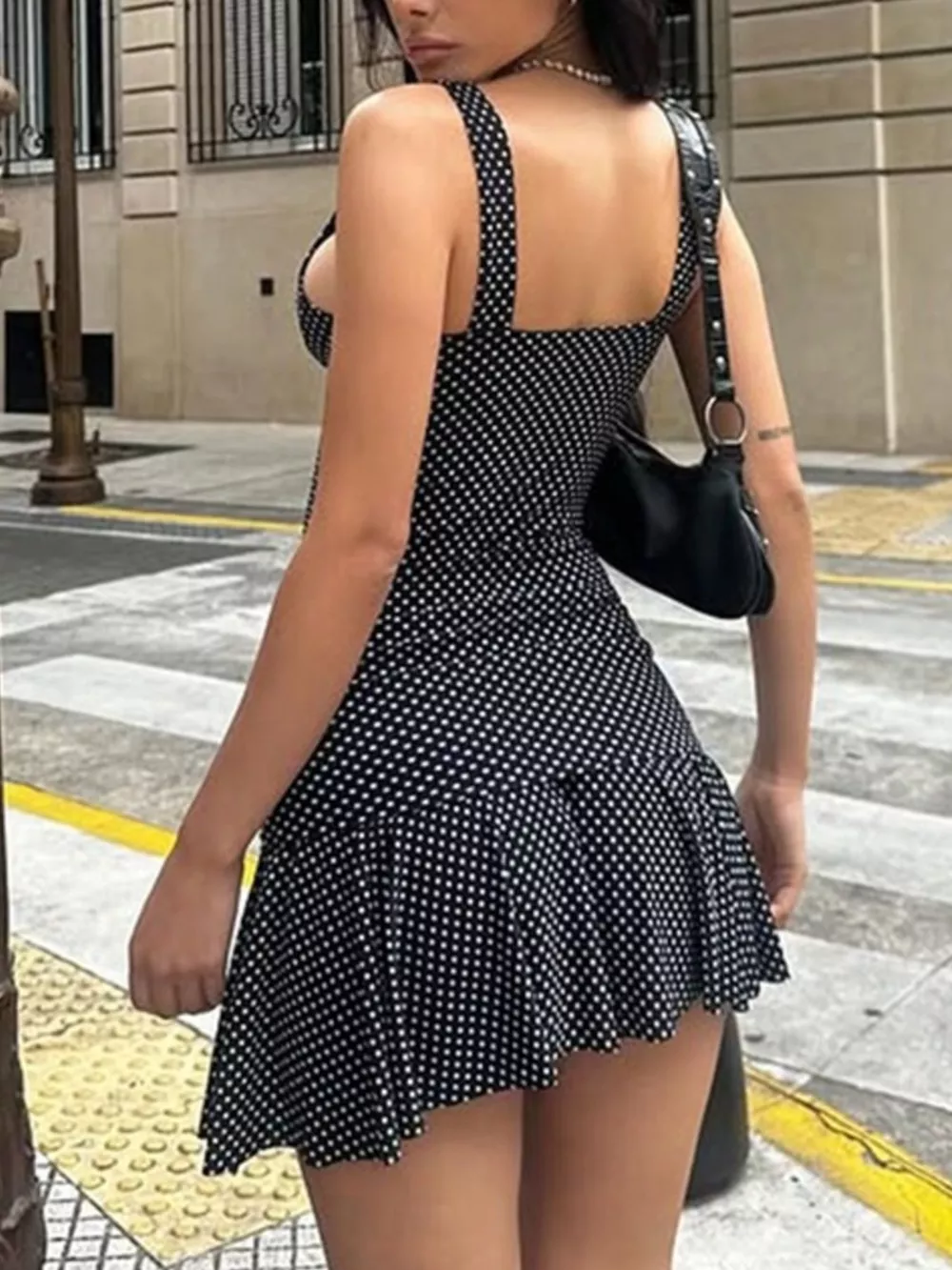 Polka Dot Print Crop Top and Skirt Set, image 4