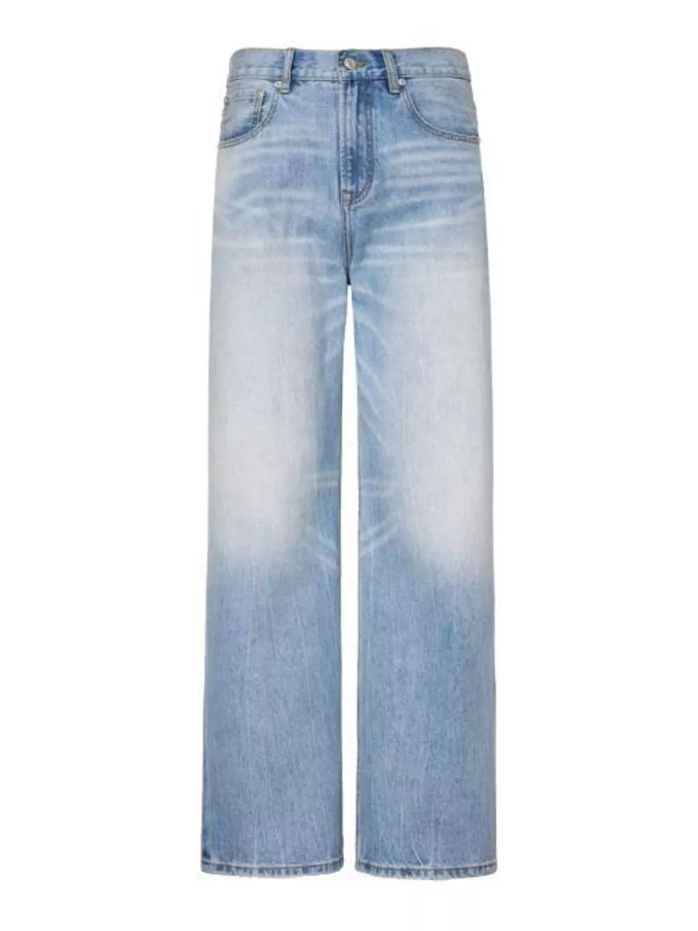 Men's Wash Relaxed Fit Wide Leg Jeans, image 8