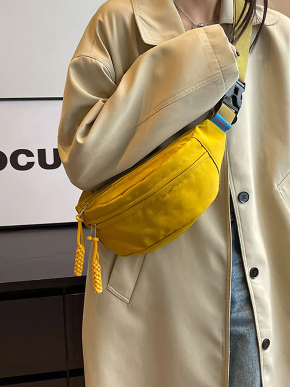 Lightweight Crossbody Bag with Tassel Detail, image 11