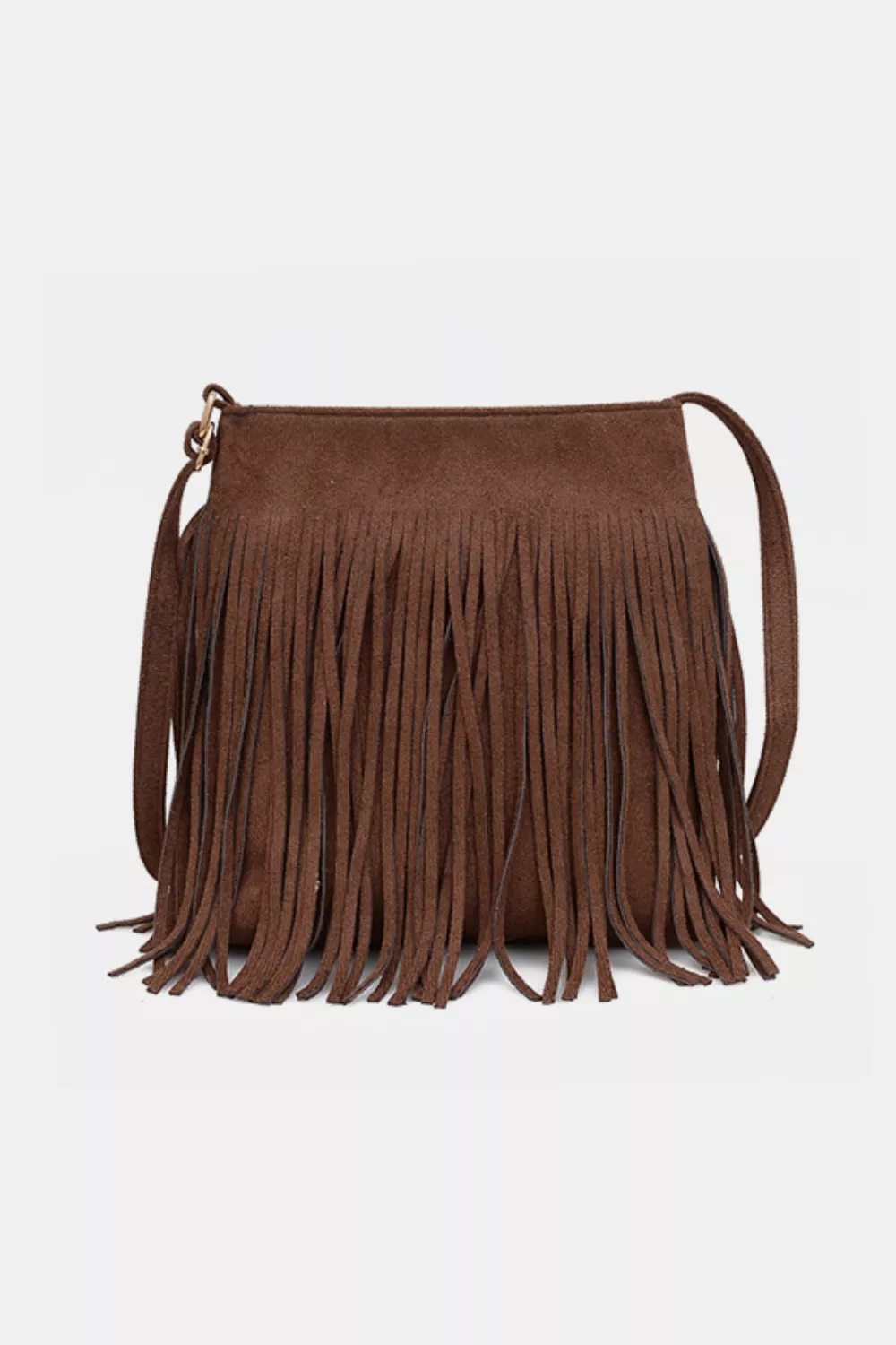 Suede Fringe Shoulder Bag, image 9