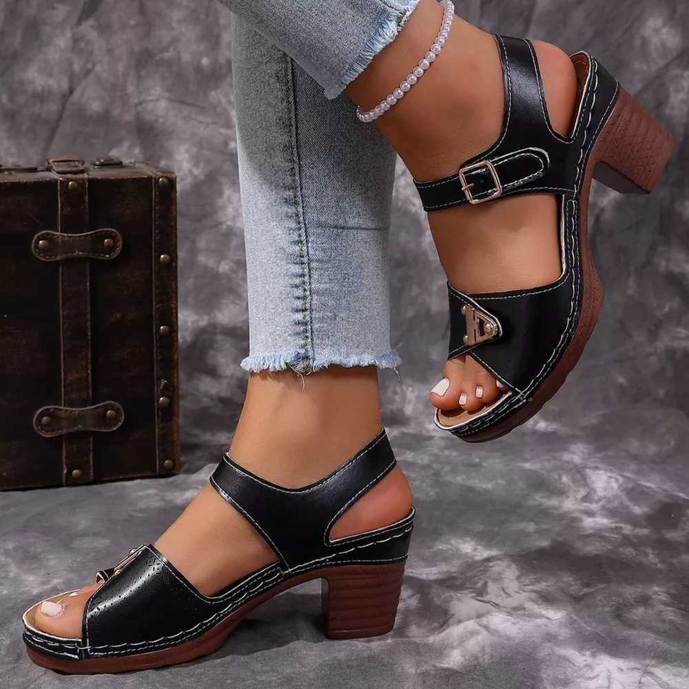 Open Toe Block Heels Sandals, image 5