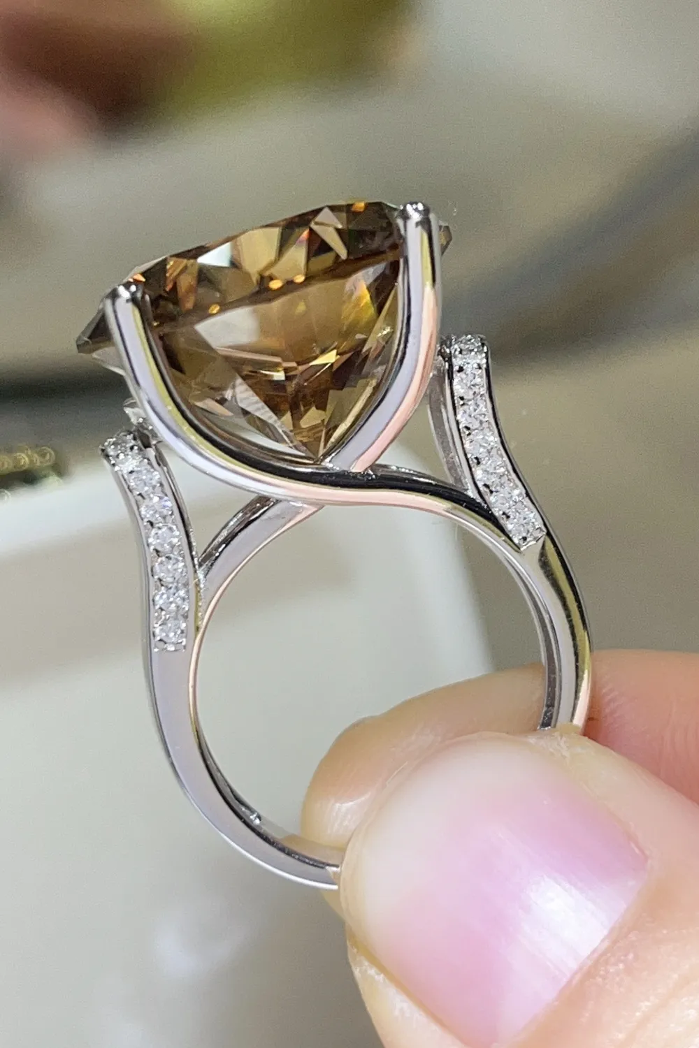 20 Carat Moissanite 925 Sterling Silver Ring, image 2