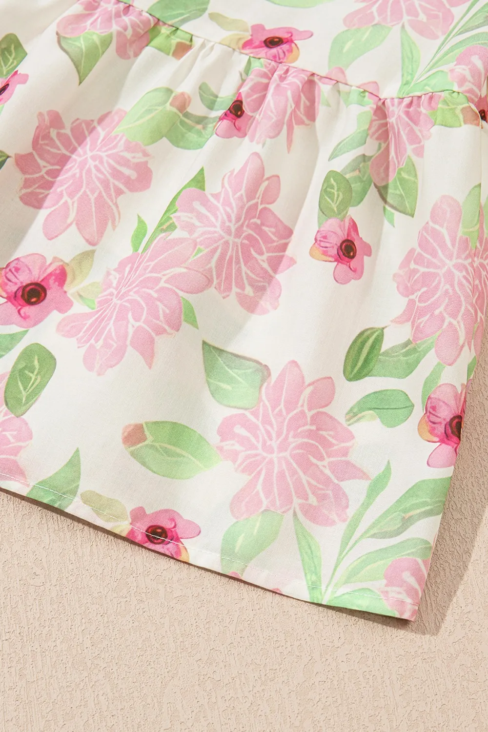 Printed Tie Neck Short Sleeve Blouse, image 7