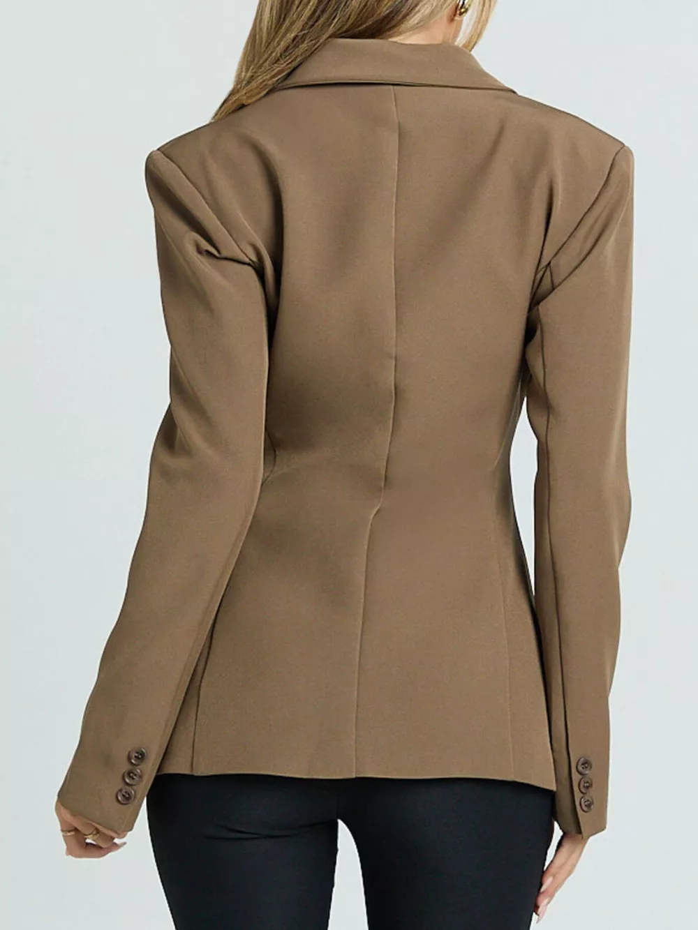 Lapel Collar One Button Blazer, image 5