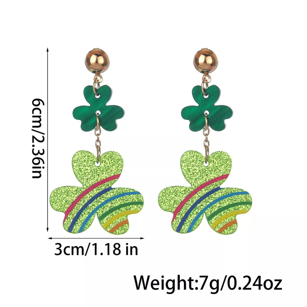 Lucky Clover Dangle Earrings, image 8