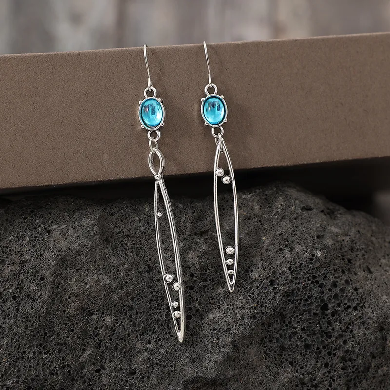 Alloy Rhinestone Asymmetric Earrings, image 2