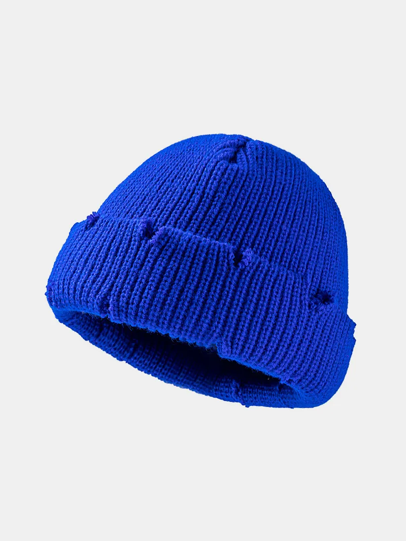 Distressed Cuffed Knit Hat, image 11