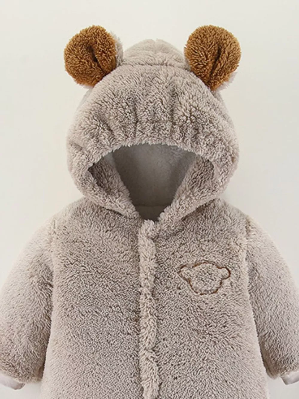 Children's Cozy Bear Hooded Fleece One-Piece, image 3