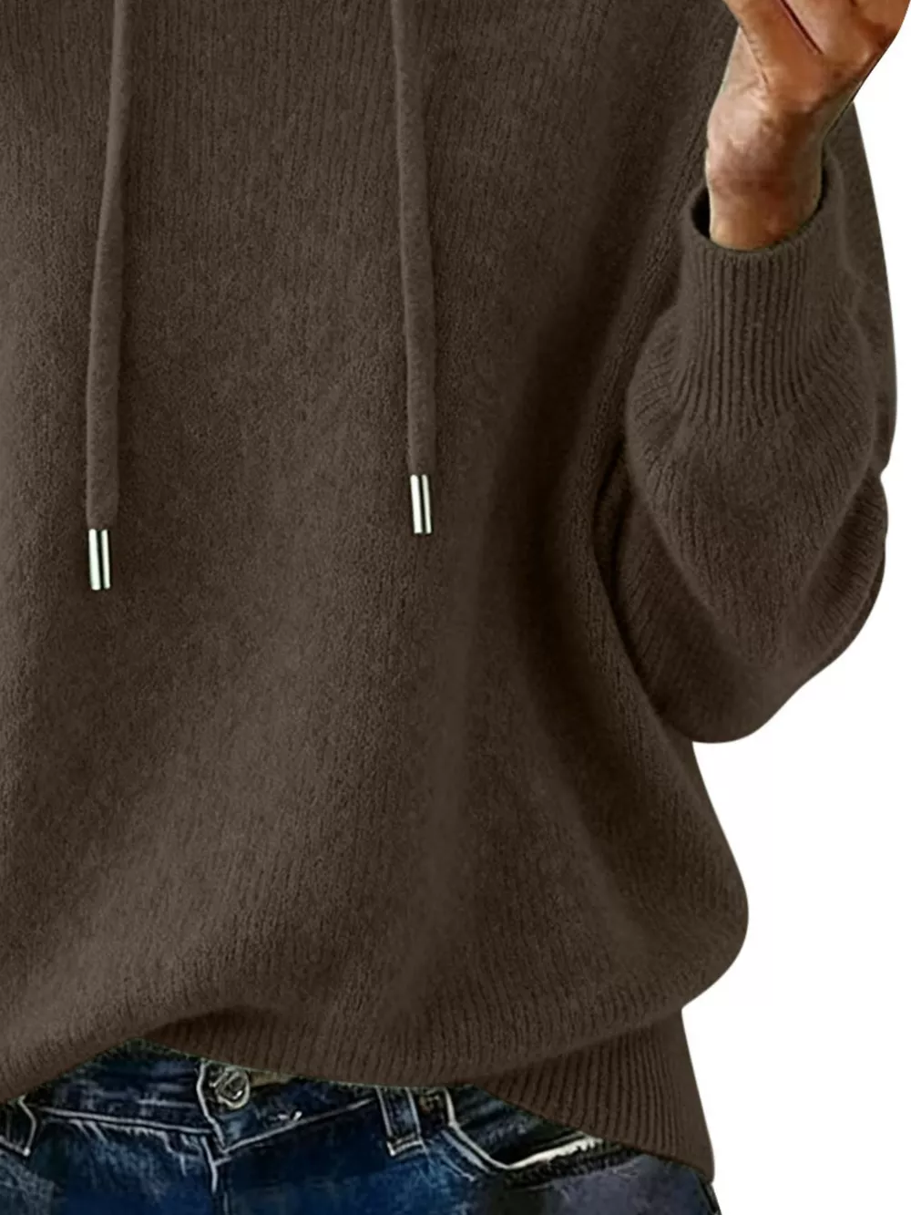 Drawstring Long Sleeve Hooded Sweater, image 27
