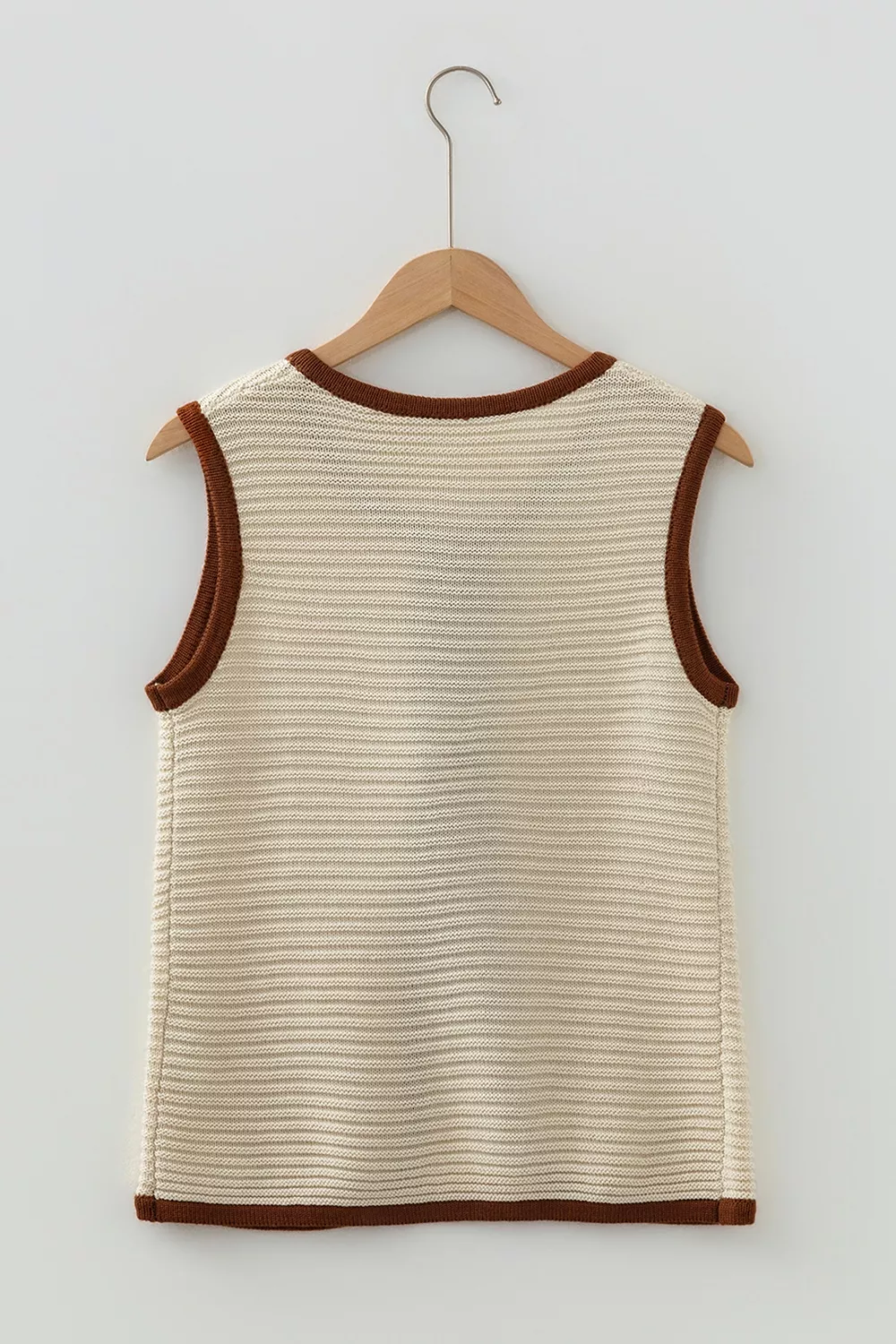 Contrast Trim Tie-Front Sweater Vest, image 8