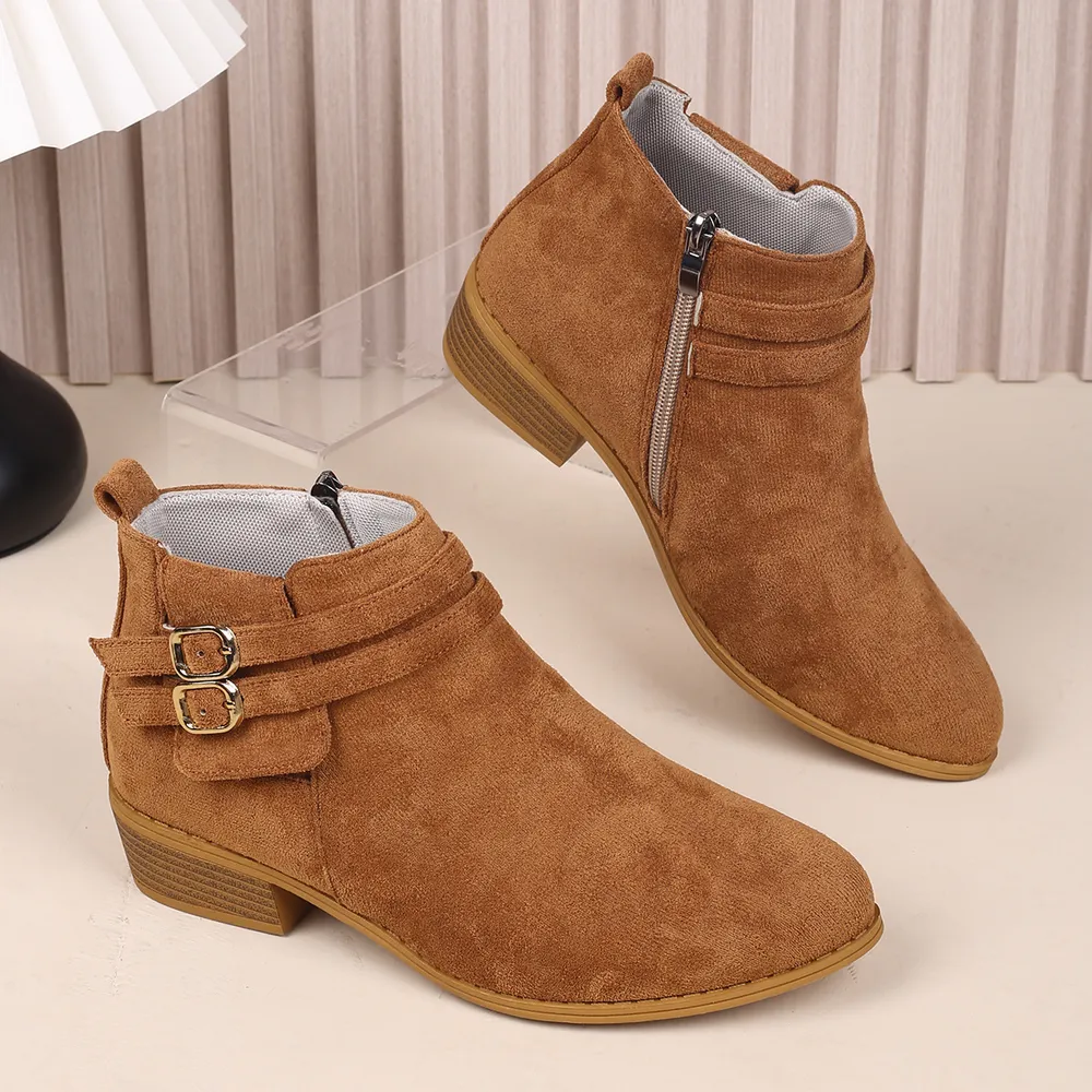 Point Toe Block Heel Boots, image 5