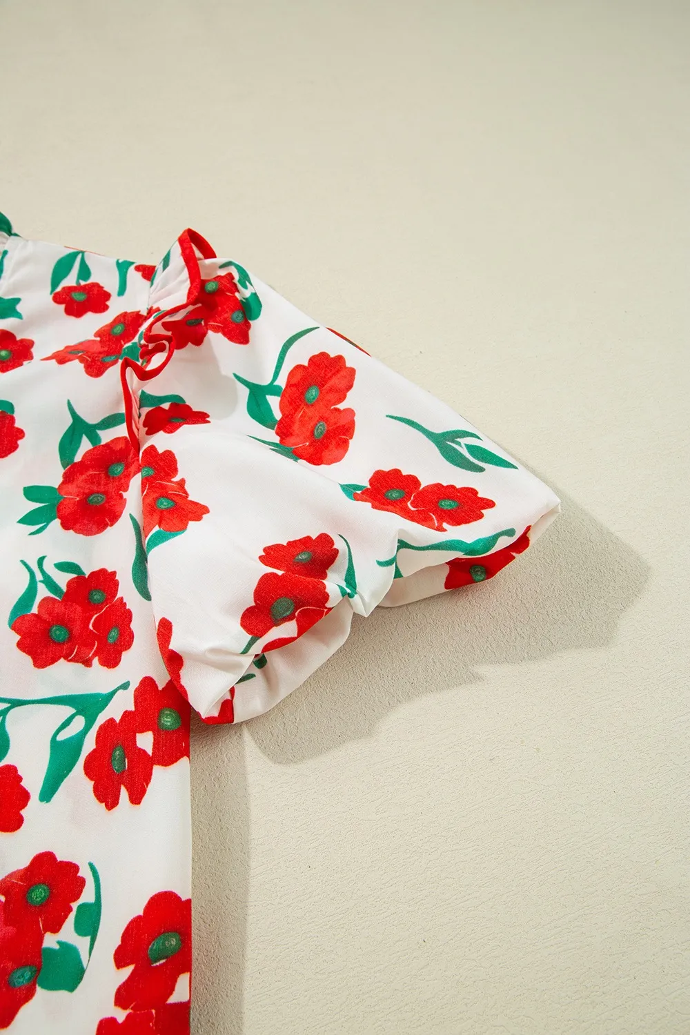 Printed V-Neck Short Sleeve Shirt, image 9