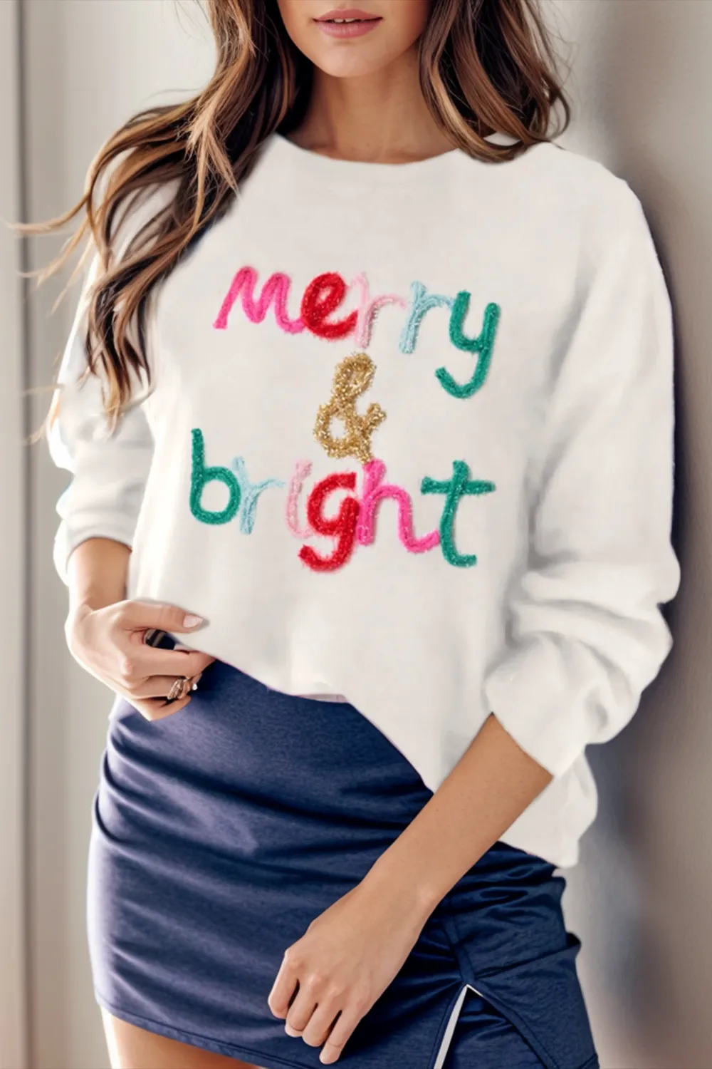 Round Neck Long Sleeve Sweater, image 6
