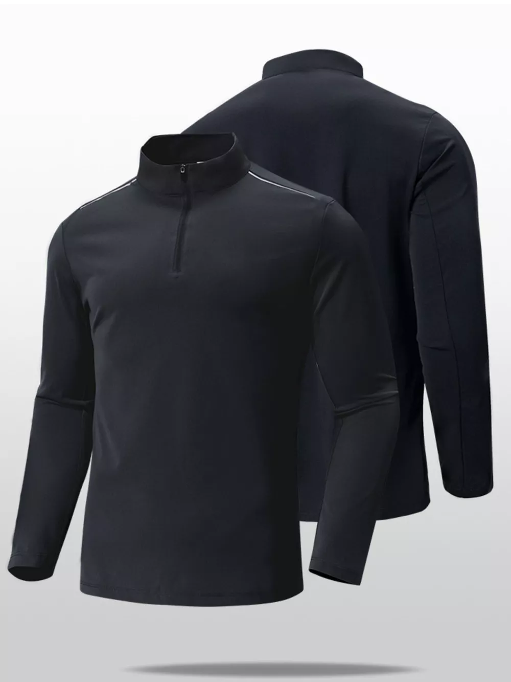 Men's Plus Size Long Sleeve Quarter T-Shirt, image 3