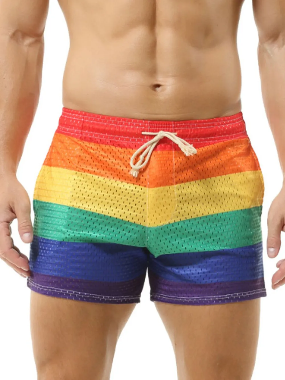 Men's Color Block Drawstring Shorts, image 5