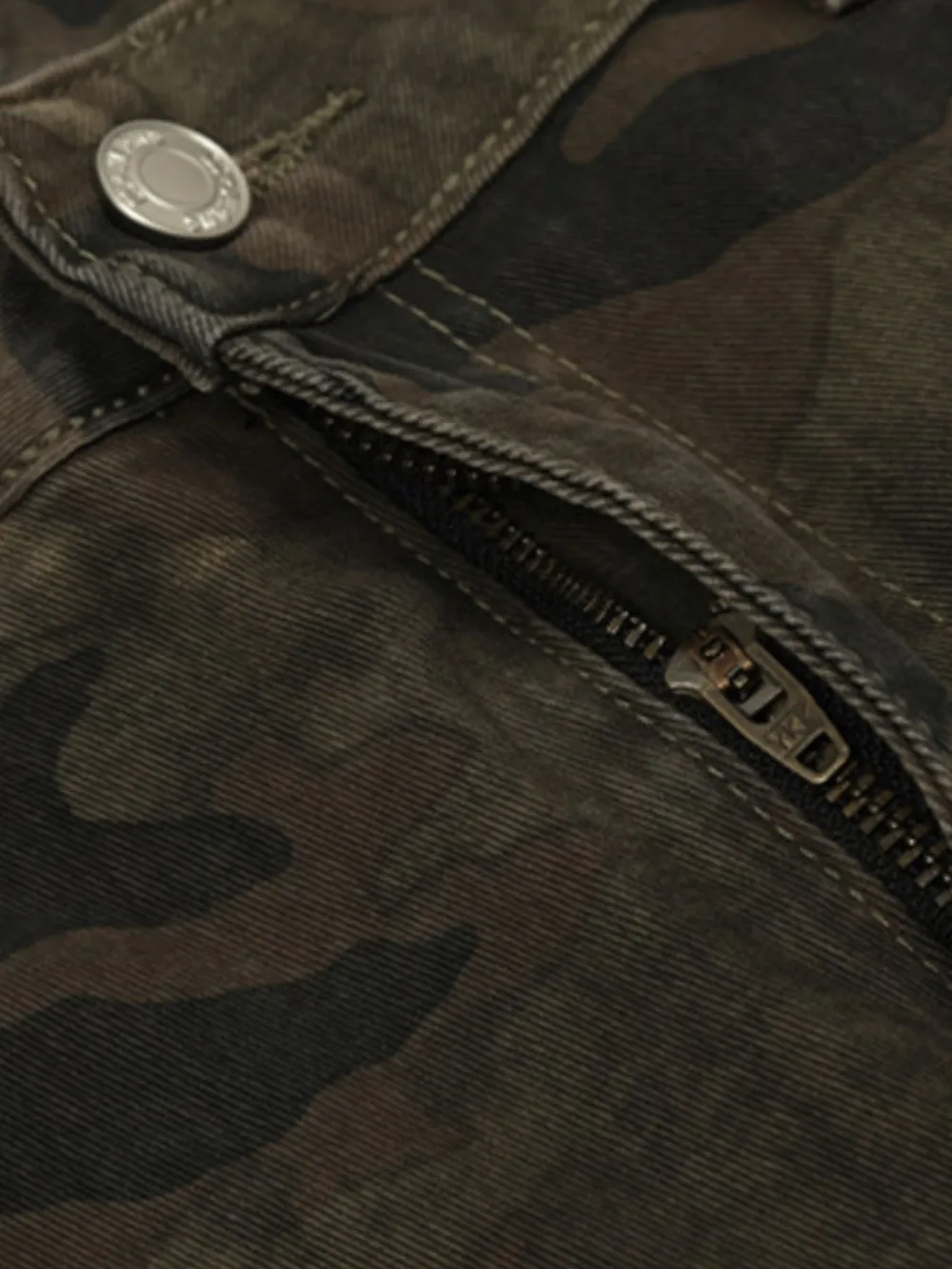 Men's Camo Wide Leg Denim Jeans, image 6