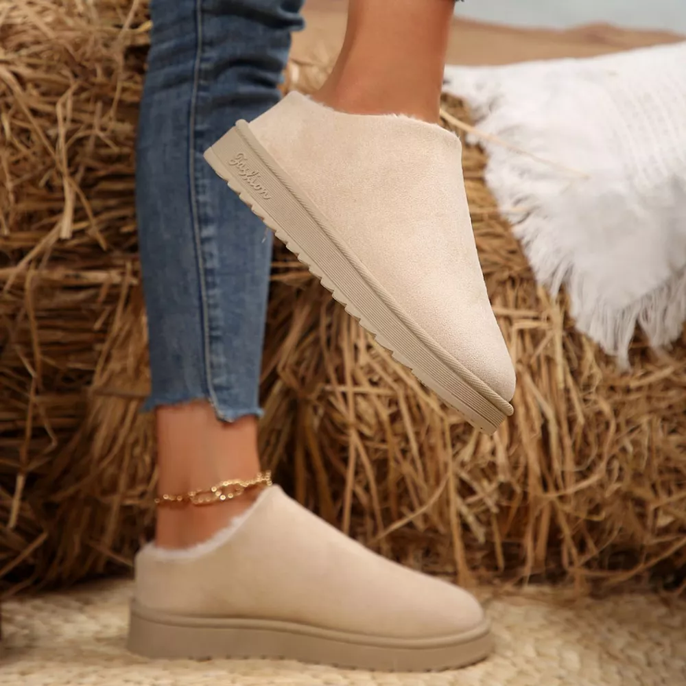 Round Toe Plush Lined Ankle Boots, image 7