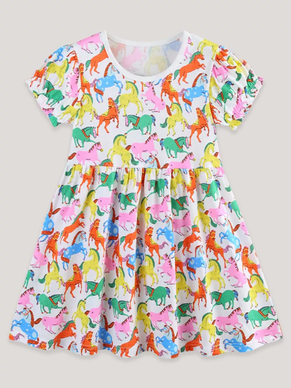 Children's Pony Print Casual Dress, image 2