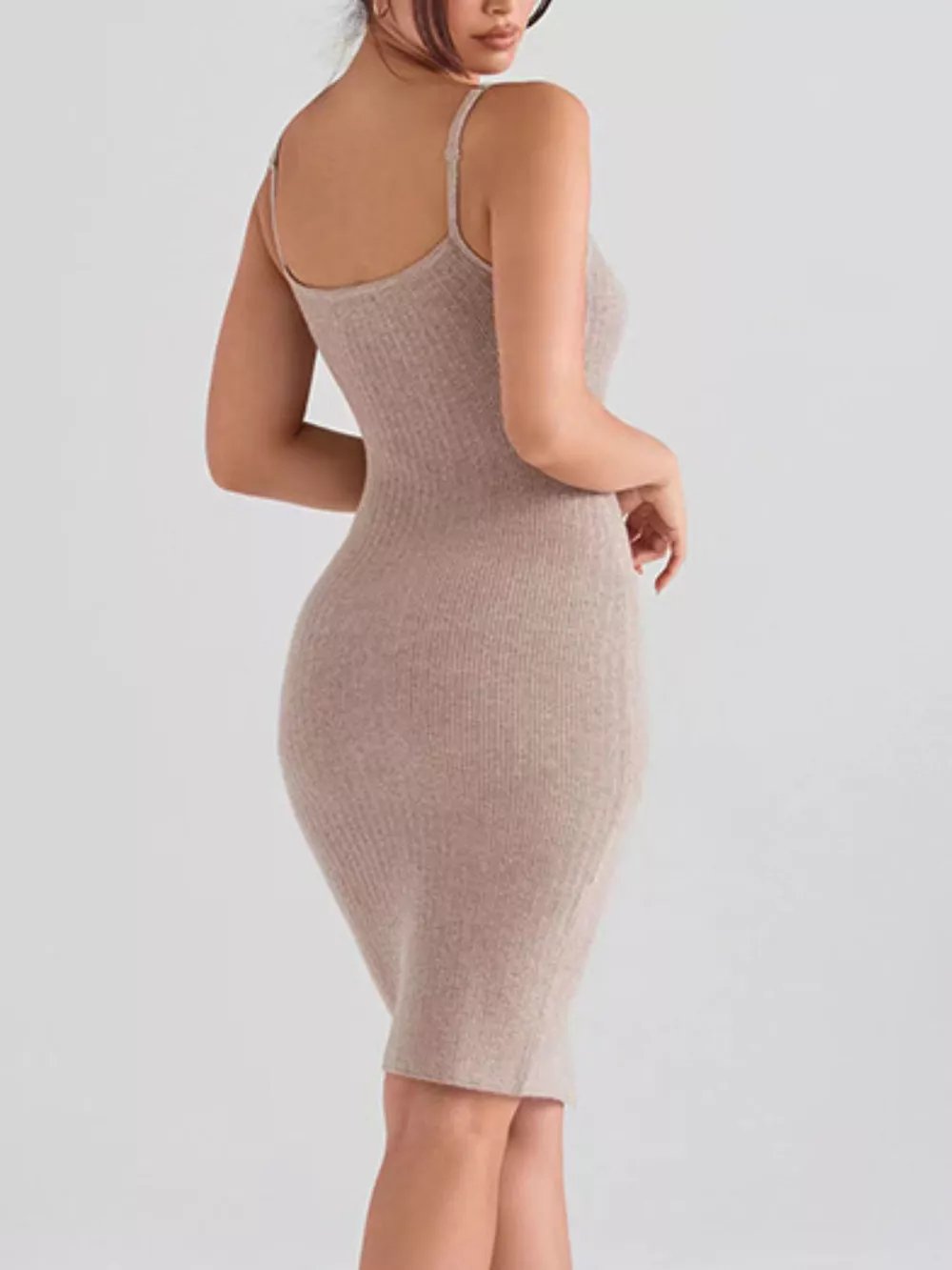 Ribbed Button-Front Bodycon Sweater Dress, image 5