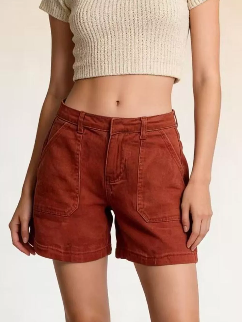 Pocketed Denim Shorts, image 14
