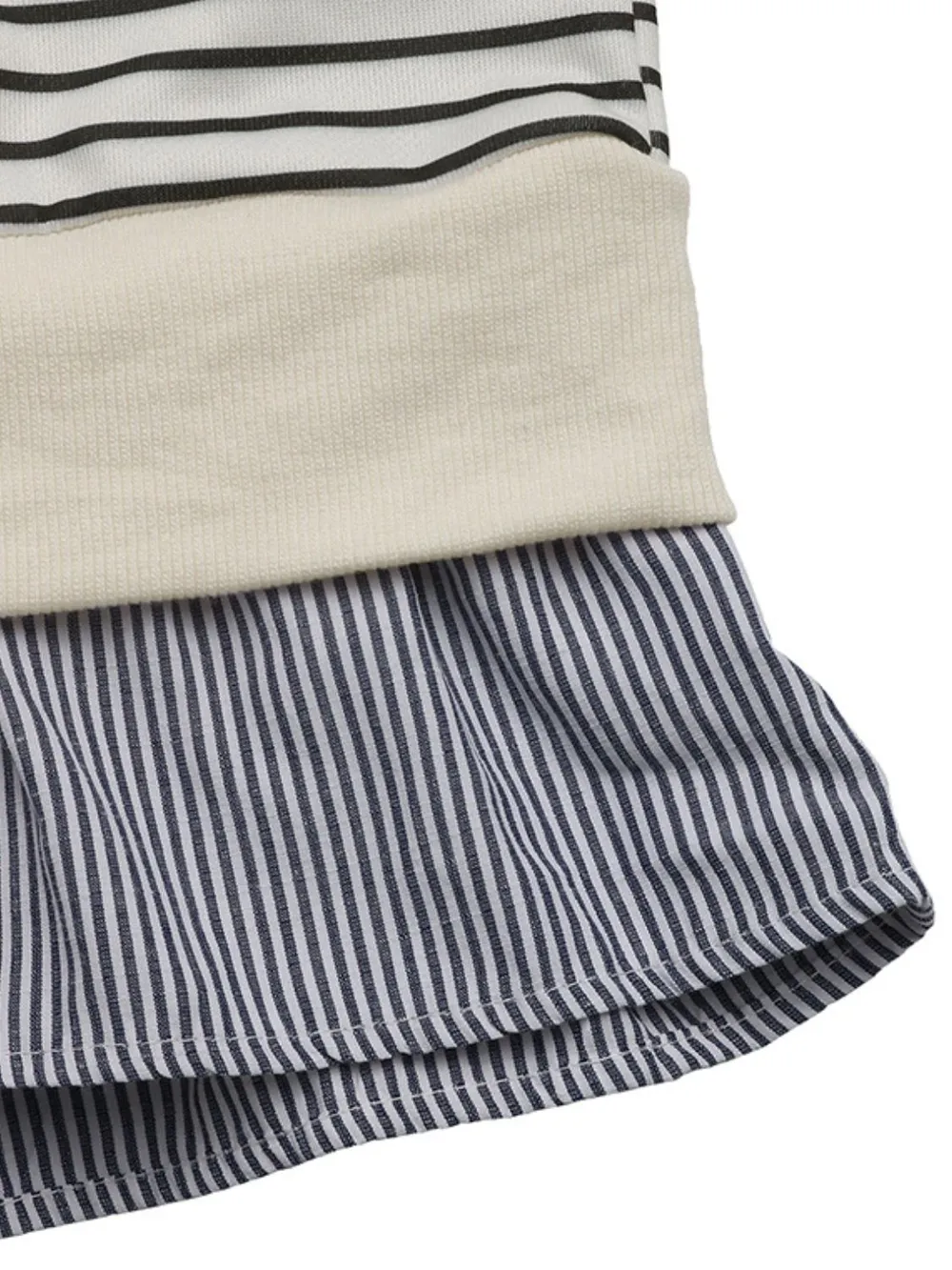 Faux Layered Striped Long Sleeve Sweatshirt, image 7