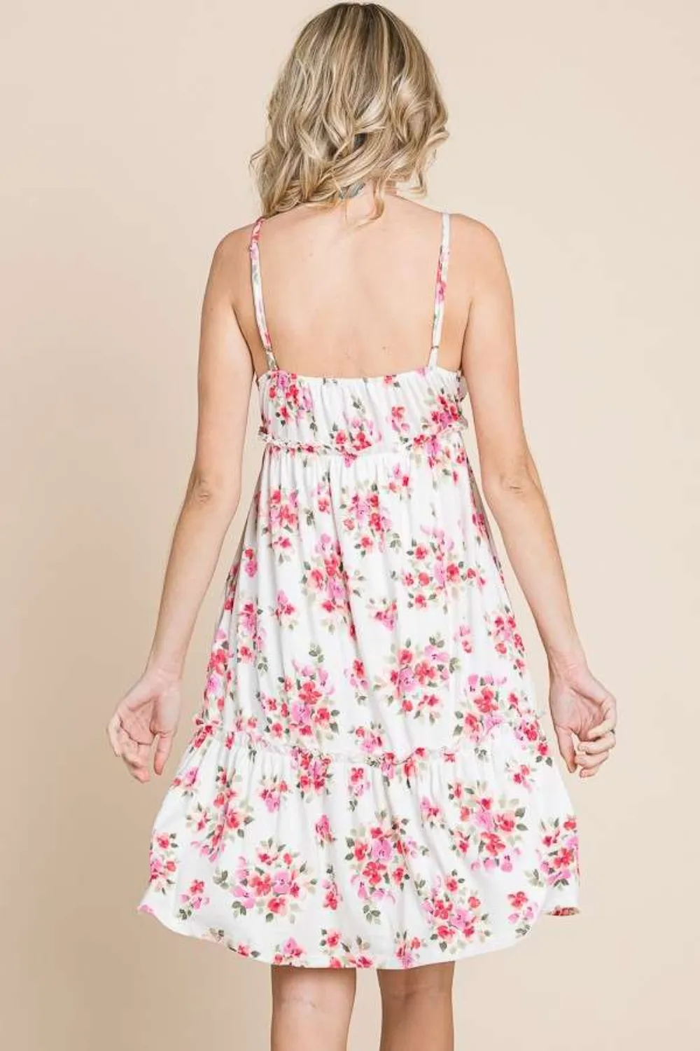 Full Size Floral Frill Cami Dress, image 3