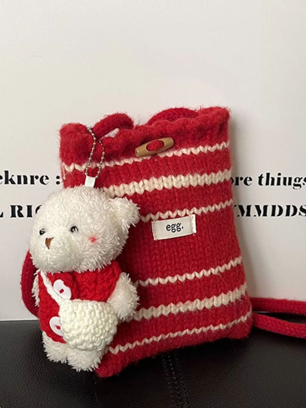 Knitted Striped Crossbody Bag, image 6