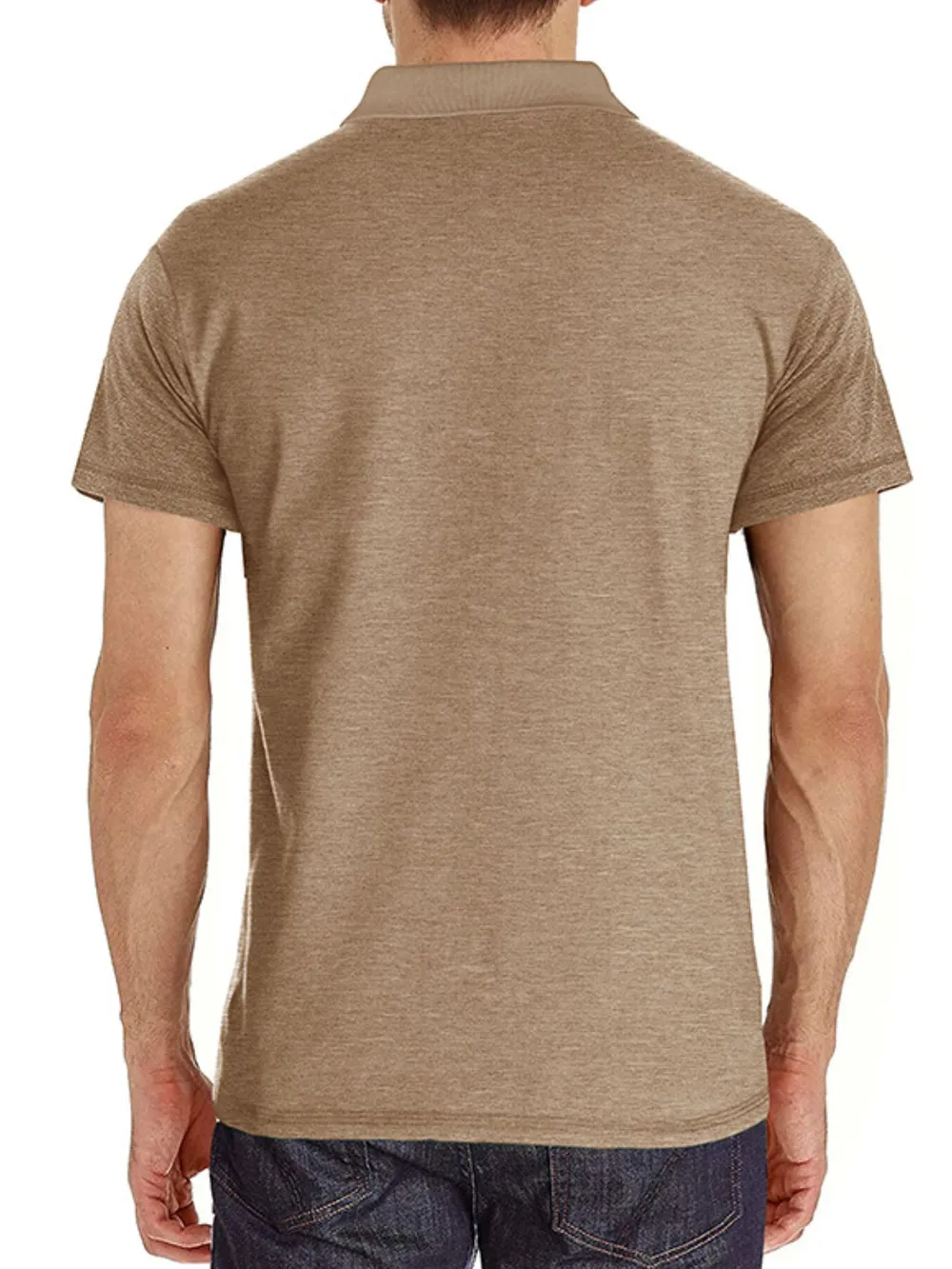 Men's Full Size Classic Heathered Pocket Polo Shirt Plus Size, image 3