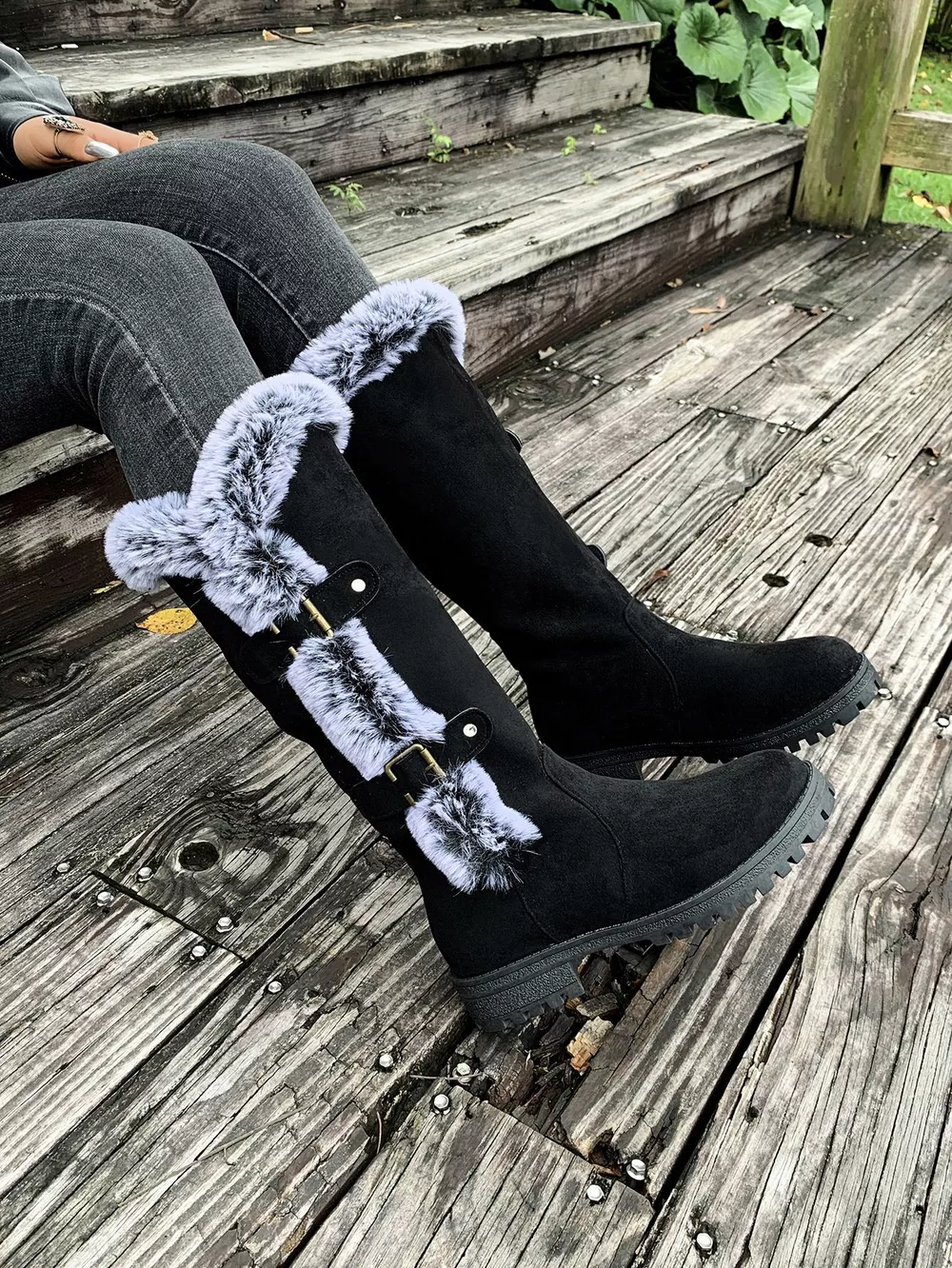 Round Toe Block Heels Boots, image 8