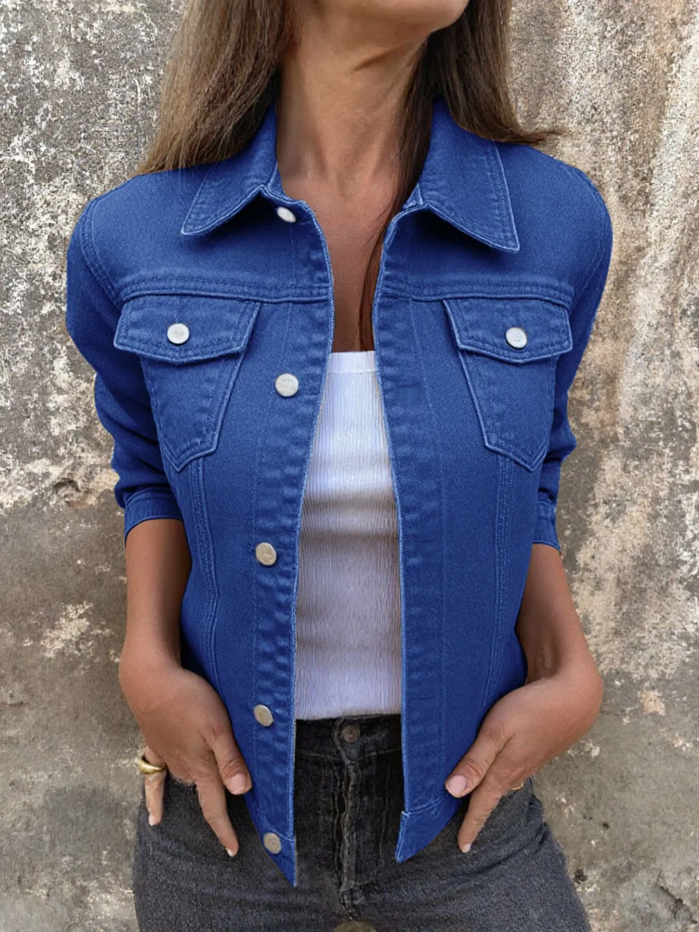 Button Front Closure Denim Jacket, image 22