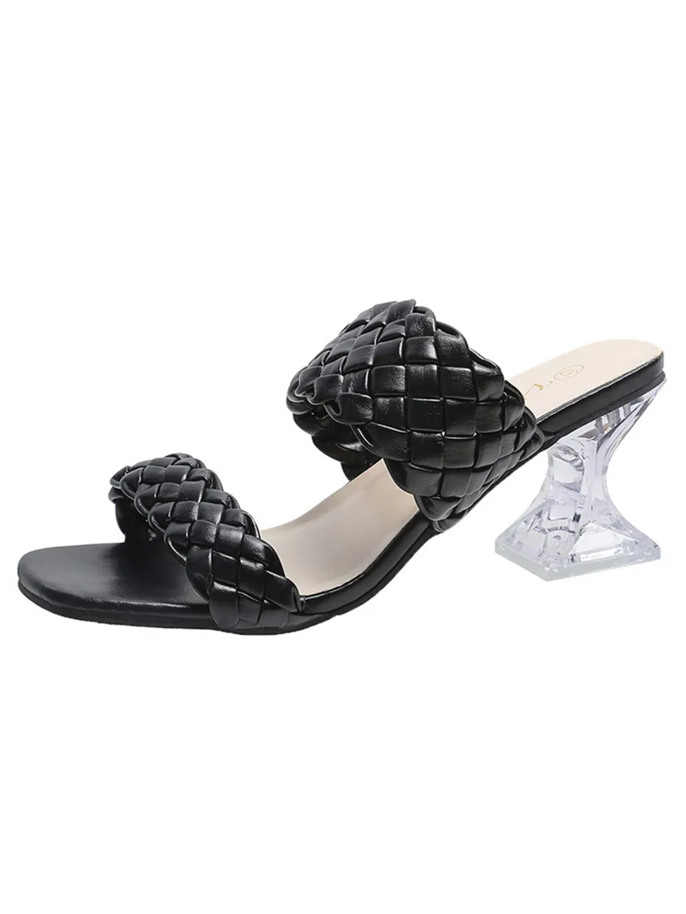 Woven Pattern Double Strap Sandals