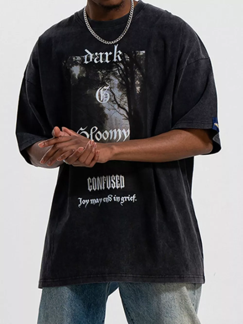 Men's Graphic Oversized Washed T-Shirt, image 3