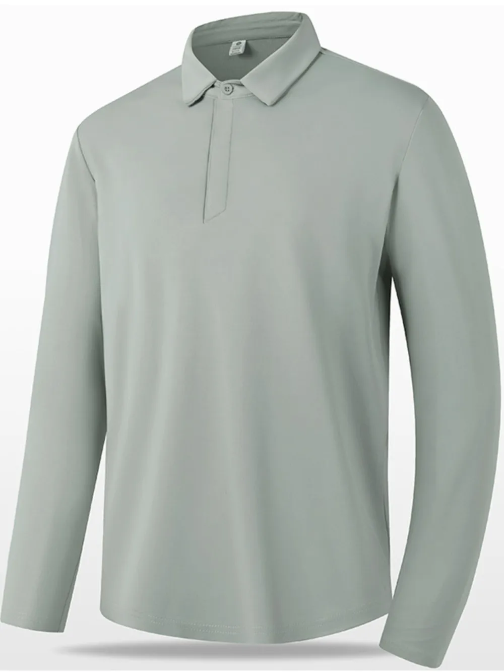 Men's Plus Size Button Detail Long Sleeve Polo, image 2