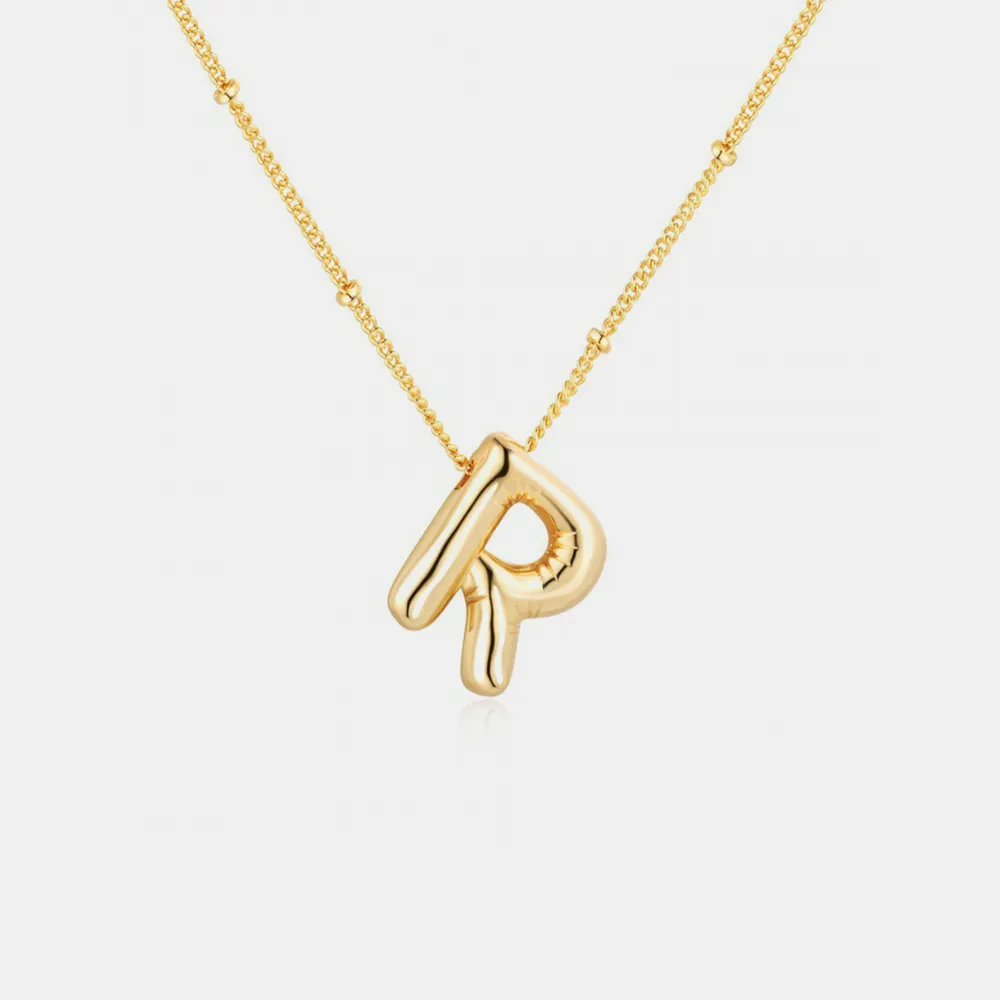 Gold-Plated Bubble Initial Necklace, image 8