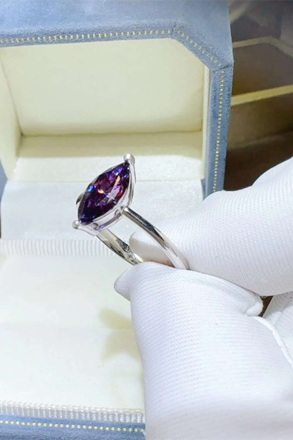 2 Carat Moissanite 925 Sterling Silver Ring, image 3