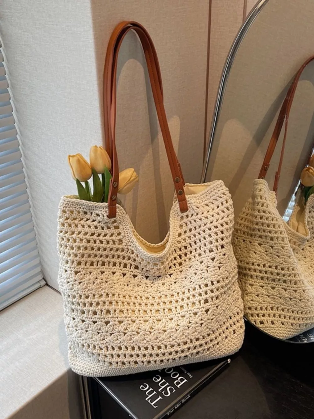 Crochet Knitted Shoulder Bag, image 2