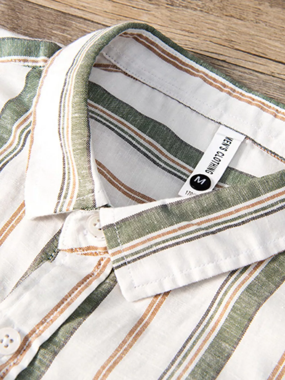Men's Plus Size Striped Short Sleeve Shirt, image 4