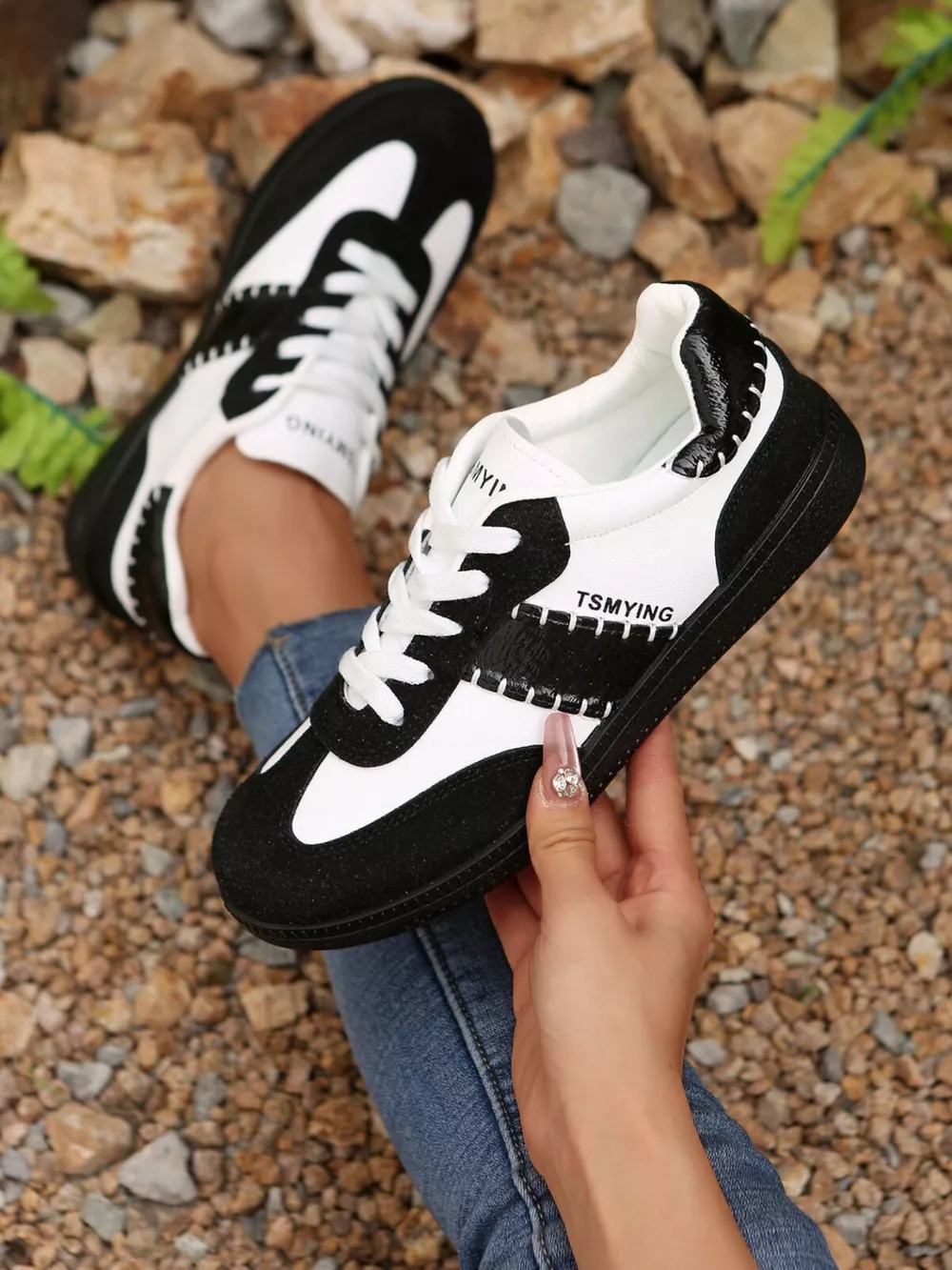 Contrast Lace Up Sneakers, image 5