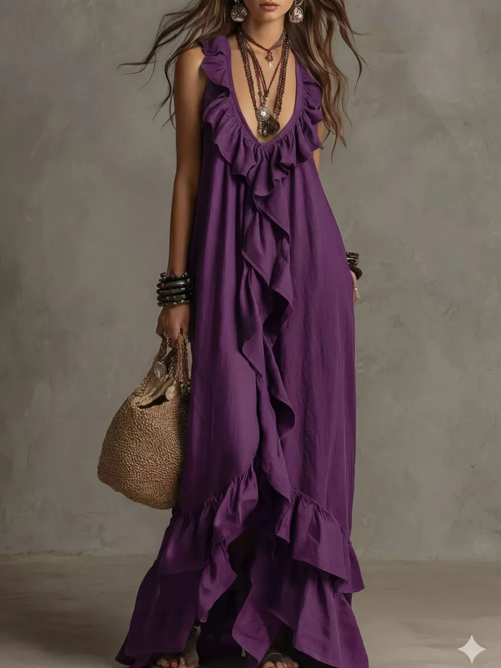 Ruffled Sleeveless Maxi Dress, image 12
