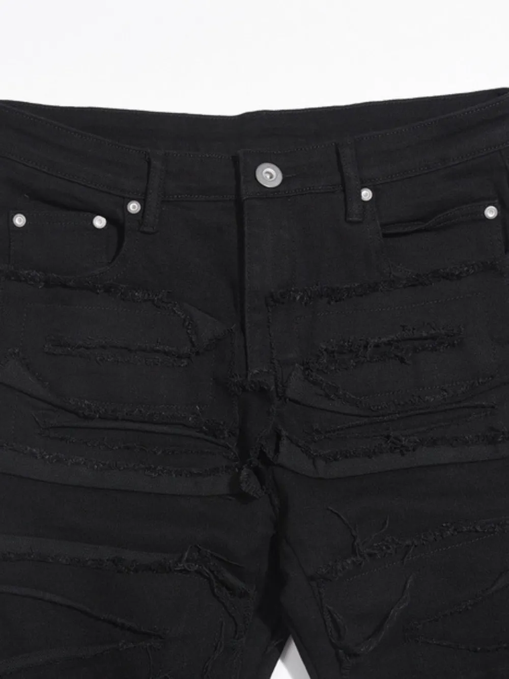 Men's Washed Distressed Panelled Jeans, image 3