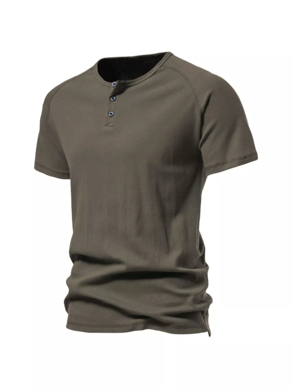 Men's Plus Size Button Detail Casual Henley T-Shirt, image 8
