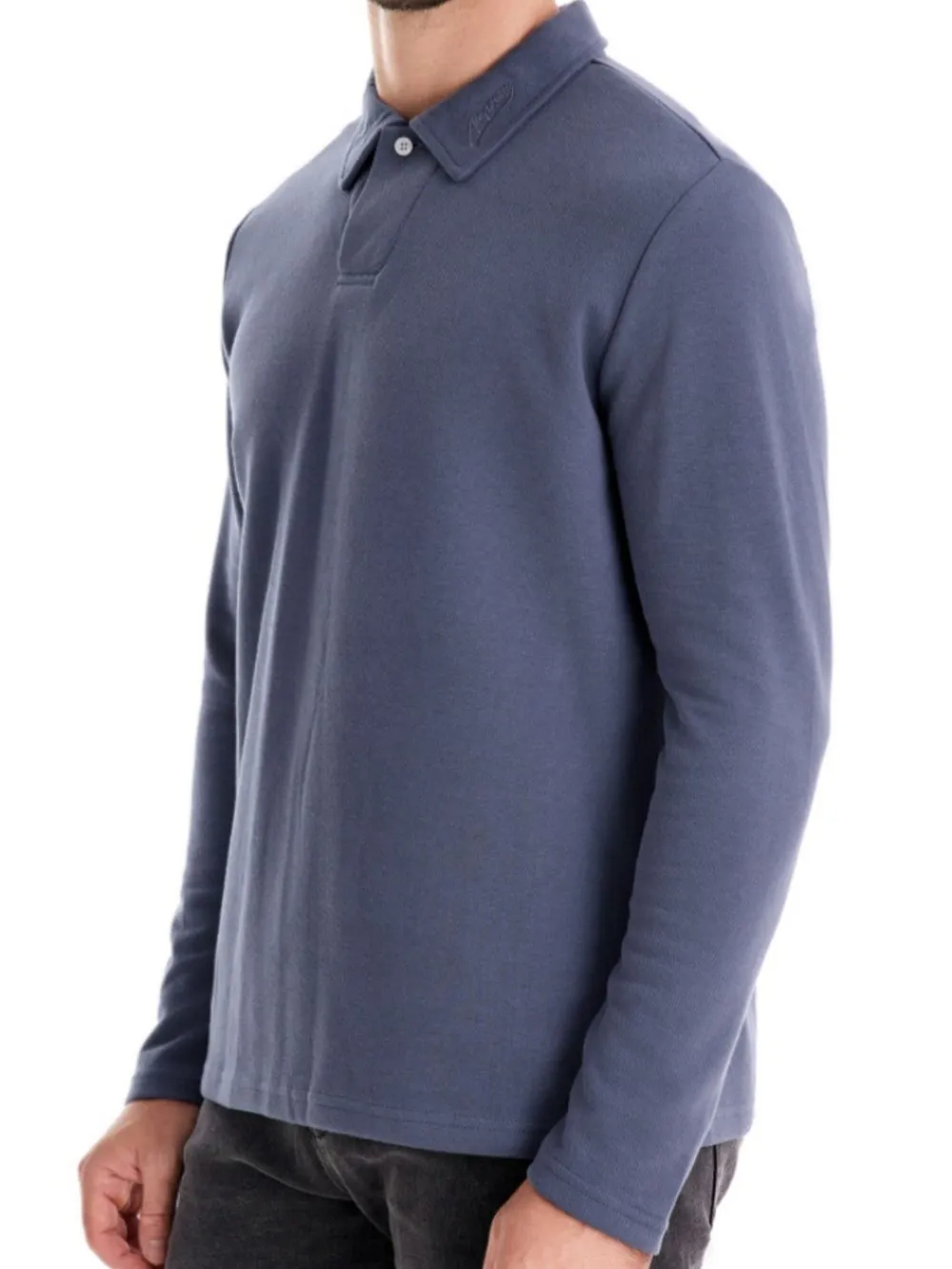 Men's Collared Neck Long Sleeve Polo, image 4