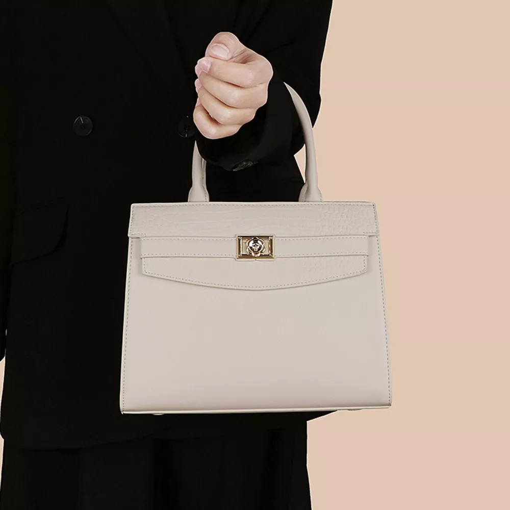 Top Handle Leather Handbag