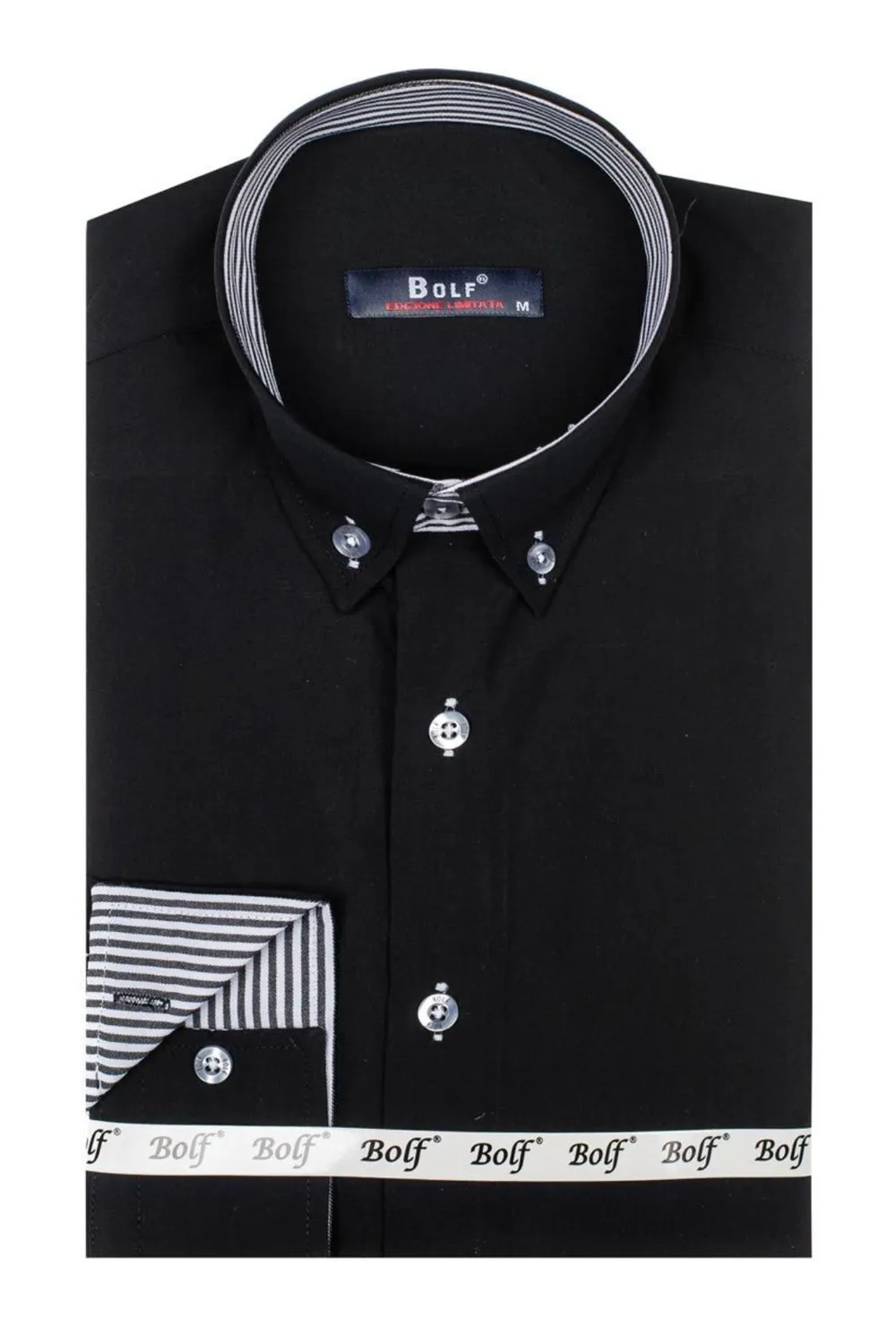 Men's Button-Down Shirt with Striped Detail, image 6