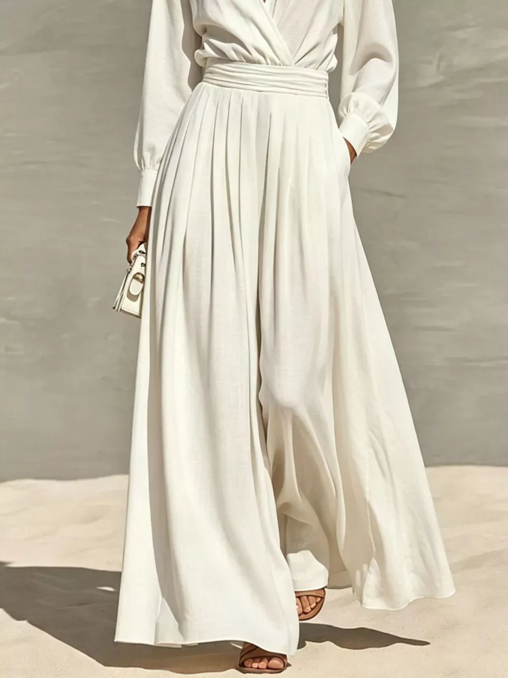 Long Sleeve Wide-Leg Jumpsuit, image 4