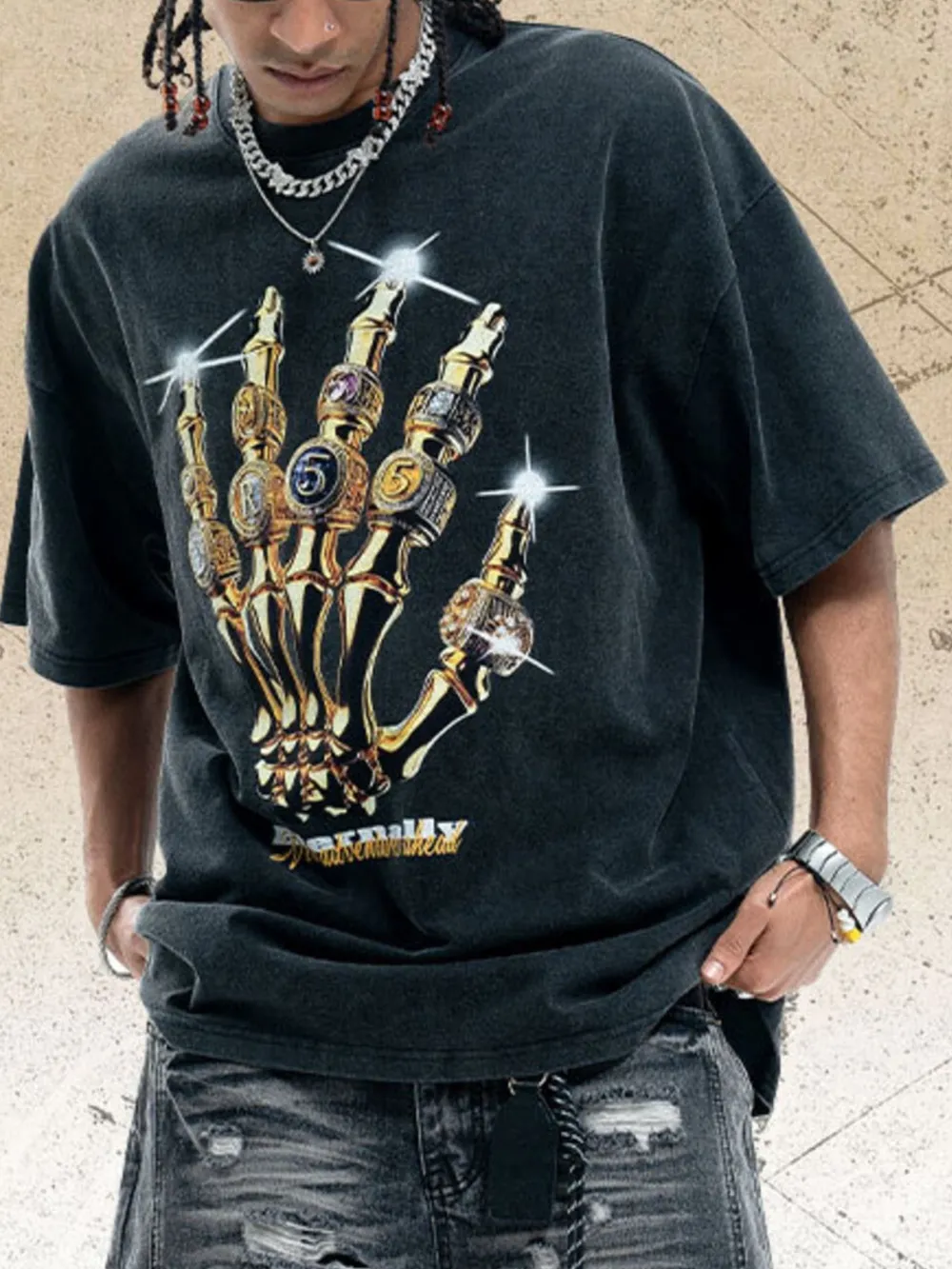 Men's Graphic Round Neck Short Sleeve T-Shirt, image 4