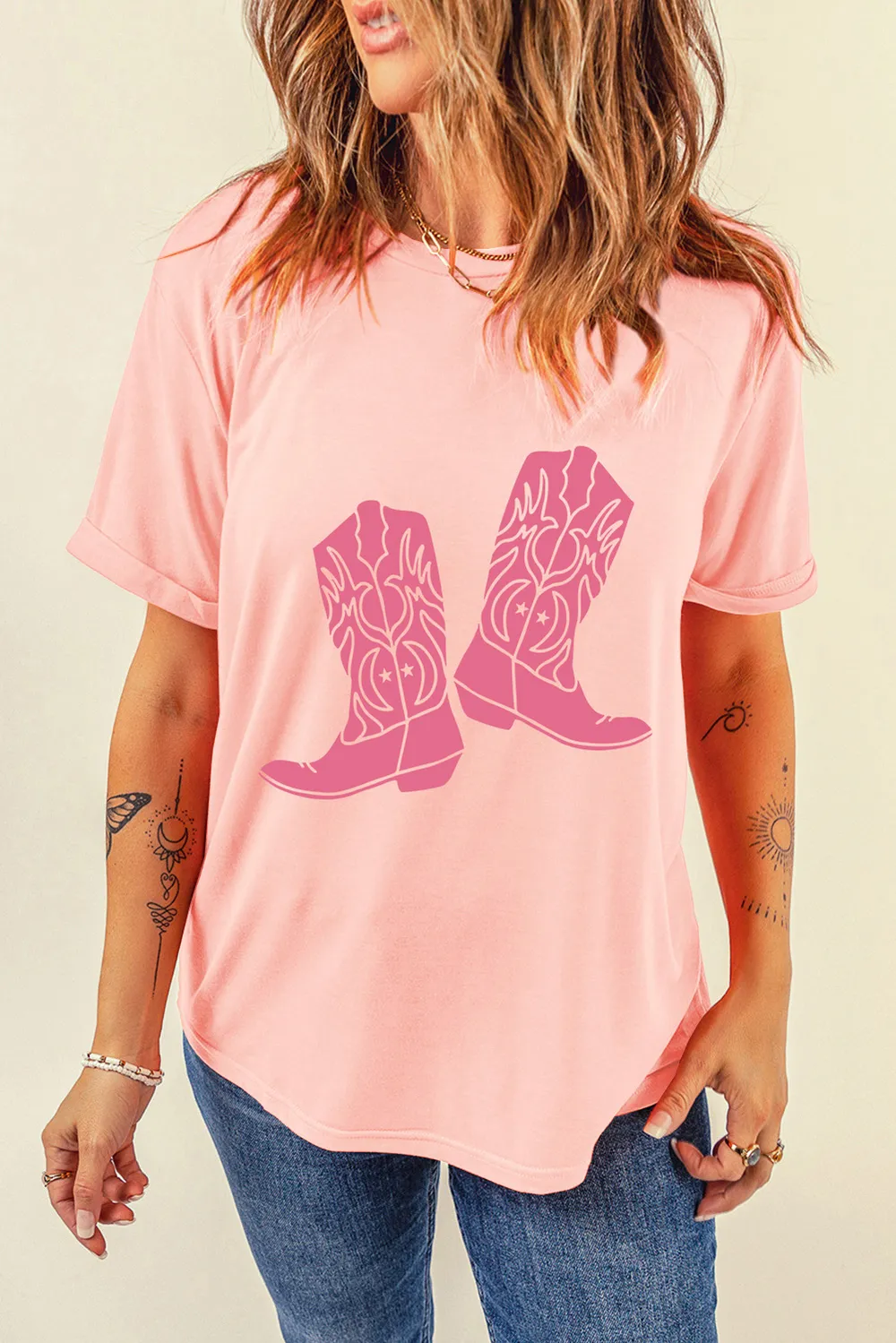 Boots Graphic Round Neck Short Sleeve T-Shirt, image 5