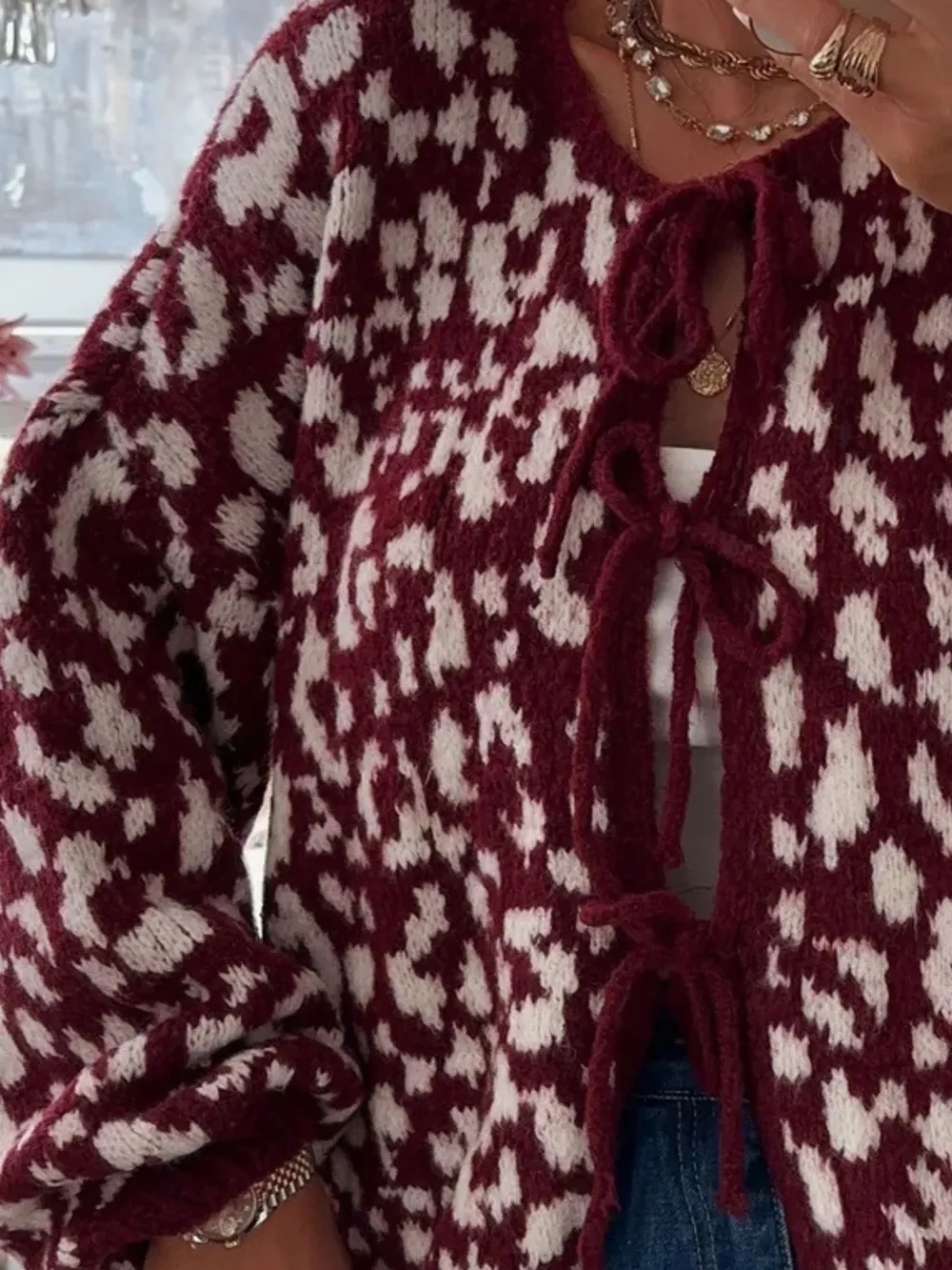 Leopard Tie Front Cardigan, image 25