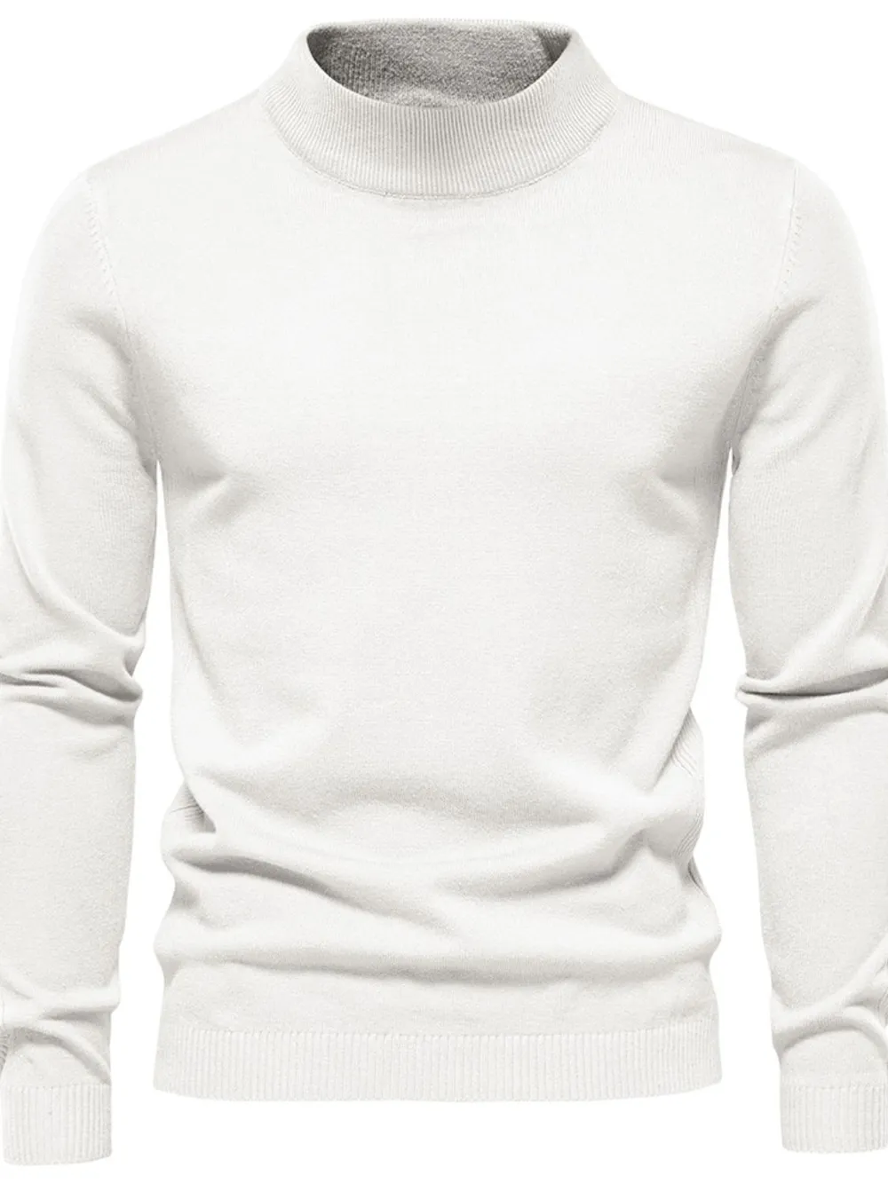 Men's Mock Neck Long Sleeve Sweater, image 16